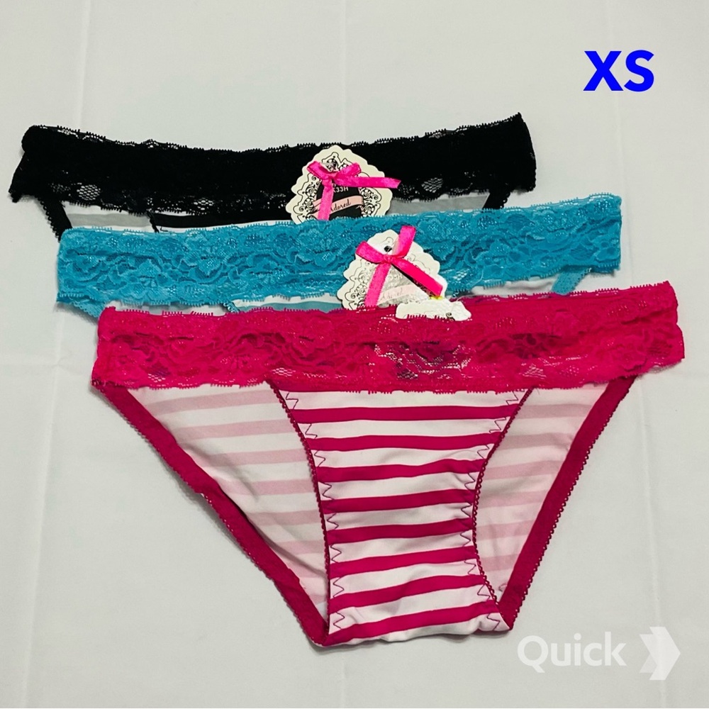 XS - NWT 3 pcs Color-block Striped Panties
